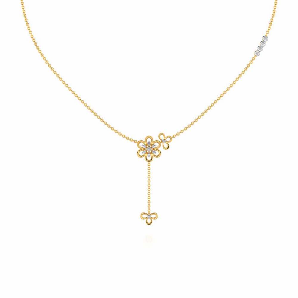 Petal Flower Diamond Necklace
