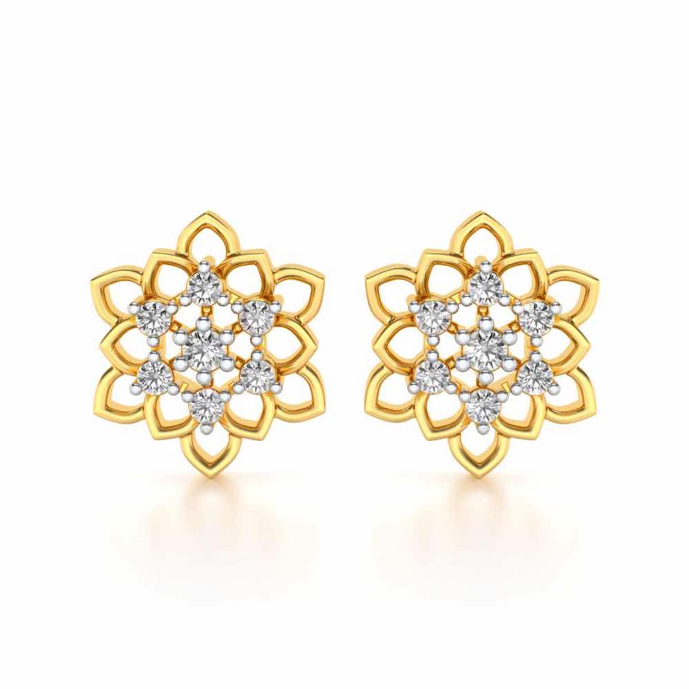 Regal Floral Ring Diamond Earrings